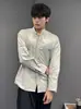 Nuevo cárdigan de manga larga color albaricoque con cuello mao estilo chino, modelo 2026, para hombre, uso en las cuatro estaciones, estilo ligeramente maduro, camisa única y no repetitiva