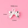 Pingente de laço liso de prata maciça s925 prata de lei pulseira de laço fofa pingente pulseira de prata quebrada diy