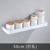 Estante de aluminio para condimentos de cocina, estante de almacenamiento para baño, estante de especias montado en la pared, espacio blanco