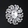 Moda Europeia e Americana Coringa Cristal Corsage Liga Banho de Metal Fivela de Toalha de Seda Broche Feminino Acessórios para Roupas Broche Atacado