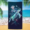 Tartaruga de Microfibra Lã Dupla Face Comércio Exterior Absorvente de Água Popular Toalha de Praia Secagem Rápida Estampa Digital Toalha de Banho Toalha de Praia
