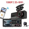 Novo Gravador de Condução de Três Lentes Mais Vendido 1080P Três Lentes Conexão Wifi Visão Noturna Gravador Grande Angular Dvr