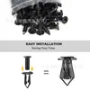 Kit de fijación de tipo presión con remaches de plástico para paneles de puertas, revestimientos de parachoques y guardabarros, ideal para envíos internacionales.