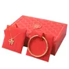 Caja de Empaque para Joyería de Oro Triple Apertura Doble para Boda Caja para Anillo de Compromiso de Oro Caja de Regalo para Colgante Pulsera Collar Venta al por Mayor
