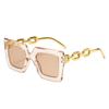 Nuevas Gafas Cuadradas de Marco Grande Europeas y Americanas Transfronterizas 2025 Gafas de Sol con Cadena Personalizadas Gafas de Sol de Alta Gama Estilo Callejero de Moda