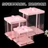 Caja Transparente para Pastel al por Mayor de 4 pulgadas 6 pulgadas 8 pulgadas 10 pulgadas 12 pulgadas Alta Caja Cuadrada para Empaque de Pastel de 6 pulgadas con Tapa