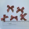 Laço de Fita Xadrez 1cm Fita Escocesa Laço Feito à Máquina para Roupas, Vestidos Infantis, Laço de Decoração para Meias