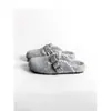 Zapatos Birkenstock Retro de Felpa con Suela Gruesa para Mujer 2025 Nuevos Otoño e Invierno Calientes con Hebilla Zapatos Peludos Zapatillas de Punta Cerrada para Uso en Exteriores