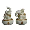 Fruta de Marfim Sintético com Escultura Dourada, Artesanato de Elefante Atrai-Fortuna, Decoração de Carro, Sala de Estar em Casa, Hall de Entrada, Decoração de Mesa