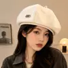 Boina Octogonal Dulce Metálica Estilo Primavera y Otoño para Mujer, Nuevo Moda Estilo Coreano Retro Celebridad de Internet Gorra Newsboy Painter
