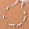 Acessórios de cabelo de noiva mais vendidos transfronteiriços, tiara de flor de pérola, pente de cabelo feito à mão, conjunto de grampos e palitos de cabelo para fotografia de viagem de casamento