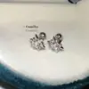Prego de Orelha Exquisito com Estrela de Seis Pontas Cravejada de Diamantes Zircônia Grande Brincos Studs de Orelha Estrela Awn