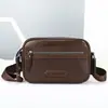Bolsa tiracolo masculina de couro bovino de primeira camada transfronteiriça, bolsa transversal de couro curtido vegetal business casual