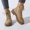Zapatos de Algodón Nuevos de Otoño e Invierno Transfronterizos Europeos y Americanos Talla Grande Botas Martin de Invierno de Caña Alta Calientes con Felpa Zapatos Deportivos para Mujer