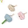 Chaveiro dispensador de sacos de cocô para exterior saco para dispensar sacos de cocô suporte para sacos de cocô de animal de estimação PU à prova de vazamento