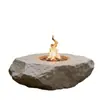 Chimenea exterior de piedra natural en bruto, mesa de ocio para camping exterior personalizada, fábrica de mesas exteriores de piedra para paisajismo de patios