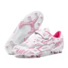 Zapatos de fútbol infantiles transfronterizos para niños y niñas con cierres de velcro, tacos TF, tacos largos, zapatos de entrenamiento para estudiantes y jóvenes, zapatos de clavos para competición