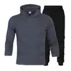 Suministro directo de fábrica otoño e invierno marca de moda para hombre suéter traje de suéter para hombre con capucha suéter más terciopelo para parejas suéter de color liso