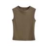 Chaleco deportivo informal a juego para mujer, básico de verano, elástico, ajustado, de color sólido, sencillo, para uso exterior, top corto interior