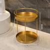 Estante de almacenamiento de lujo ligero almacenamiento de cosméticos baño lavarse las manos cara mesa de arriba Estante de doble capa sin perforaciones para baño de celebridad de Internet