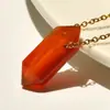 Collar Colgante Hexagonal de Cristal Más Vendido de Amazon para Mujer, Collar de Ágata de Cuarzo Rosa de Alta Gama Dorado Que No Se Desvanece