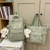 Mochila Transfronteriza Nueva de Aspecto Moderno con Estampado de Mariposas Gran Capacidad Tela de Nylon Resistente al Desgaste Mochila Escolar para Estudiantes de Secundaria