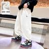 Pantalones Deportivos Casuales Gruesos Estilo Coreano para Otoño e Invierno para Niños 2025 Nuevos Pantalones de Algodón Holgados de Invierno para Niños con Forro Polar