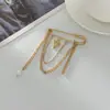 Broche de Corazón de Perla Artificial Transfronterizo Europeo y Americano Dulce y Fresco Estilo Ins con Cadena Metálica Simple y Borla Tobillera para Pantalones