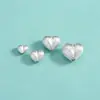 Prata Esterlina S925 Estilo Coreano Contas Espaçadoras Coração de Pêssego Contas Espaçadoras Coração de Pêssego Escovadas Galvanizadas Acessórios de Contas Soltas para Pulseira Colar de Cristal