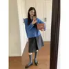 LINYUNYU Saia Plissada Reversível Cinza Tonto Tonto Estilo Miu Design de Nicho Lã de Cintura Alta Meia-Saia