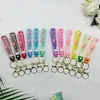 Popular Llavero de Cordón de Cuero Transparente de Silicona de Pvc Accesorios Regalo de Vacaciones Llavero Colgante Relleno de Aceite Pulsera
