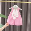 Comercio Exterior Traje de Moda para Niñas Estilo Occidental Manga Corta Ropa de Verano 2024 Nuevo Mameluco de Verano para Niños Set de Dos Piezas para Bebé