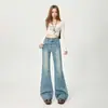 Foto Real de los Jeans Acampanados de Mujer 2026 Primavera Nuevos Más Vendidos Que No Se Pegan a las Piernas, Cubren las Caderas, Corte Ajustado, Cintura Alta y Te Hacen Ver Más Delgada