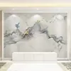 Papel de parede de fundo de TV dourado abstrato parede de TV moderna minimalista mármore sala de estar Tecido de parede para cinema e televisão mural tridimensional