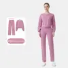 Sudadera Corta Lulu Traje de Capa de Aire Top para Mujer Ropa Deportiva Yoga Manga Larga Cuello Redondo Elástico Ropa de Fitness