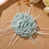 Invierno Suave y Versátil Malla de Seda Brillante Flores de Plumas DIY Dulce Goma para el Cabello Tocado Broche Accesorios para Ropa Venta al por Mayor