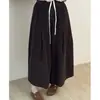 Sudeste Asiático Outono e Primavera Tamanho Grande Soltos Casuais Estilo Coreano Emagrecedores Veludo Cotelê Cropped Calça Wide Leg para Exportação Dropshipping