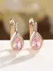 Brincos Elegantes Mais Vendidos do Aliexpress, Brincos Lágrima de Anjo Dourado Champagne, Brincos Modernos e Versáteis
