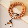 Pulsera de Cuentas de Madera de Ciprés Chino Añejo Diseño de Accesorio DIY, Pulsera Artesanal Cultural, Cuentas de Meditación, Venta al por Mayor para Hombres y Mujeres