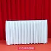 Delantal Rojo Brillante Mantel de Pasarela Borde de Falda para Mesa de Conferencias de Terciopelo Dorado Engrosado Falda de Mesa Tipo Velcro/Imán