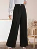 Calça casual feminina Amazon europeia e americana transfronteiriça, perna larga, fluida, reta, outono 2026, cintura alta, longa, solta, estilo de negócios