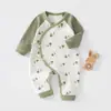 Ropa para Bebé Anyang Estilo Primavera y Otoño Algodón Puro Romper con Lazo en la Cintura Mariposa Top para Recién Nacido Ropa de Dormir Sin Costuras