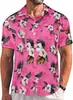 Cárdigan de Verano con Estampado Floral Hawaiano de Manga Corta para Hombre, Transfronterizo Europeo y Americano, Camisa Casual para Vacaciones, Talla Europea