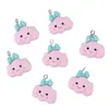 Aretes Colgantes Llavero Colgante de Panda Colorido de Resina con Estrellas Nubes Luna Accesorios para Joyería DIY