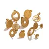 Accesorios de Moda Europeos y Americanos, Pendientes Elegantes y Sencillos, Pendientes Vintage, Acero Inoxidable Chapado en Oro de 18 Quilates, Pendientes de Aro Clásicos