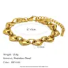 Mengjia Moda Venda Quente Transfronteiriça Simples e Personalizado Aço Inoxidável Banhado a Ouro 18K Pulseira de Coração Joias para Mulheres