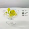 Tazón de postre estilo Ins, copa de vidrio de alto valor de color, tazón para helado casero, tazón para pudín, taza de leche agria, taza de avena