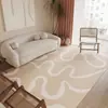 Alfombra Impresa Estilo Crema Moderno Alfombra de Dormitorio al Lado de la Cama No Lavable No se Cae Antideslizante Resistente al Desgaste Alfombrilla de Piso de Terciopelo de Cristal