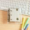Mini Carpeta de Tres Agujeros con Doble Anillo Coreano Accesorios Recambio Pvc Libro de Almacenamiento Páginas Interiores de Cuadrícula Papel de Hojas Sueltas