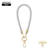 Cordón de alta gama para teléfono móvil 6MM resistente para colgar en el cuello ajustable para exteriores anti-pérdida cuerda trenzada para muñeca delicada oro